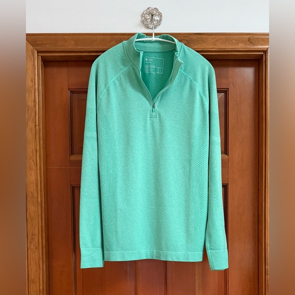 FIGS Salta Seamless 1/4 Longsleeve Zip Top Size Large Surgical Green 💚 - Picture 1 of 8